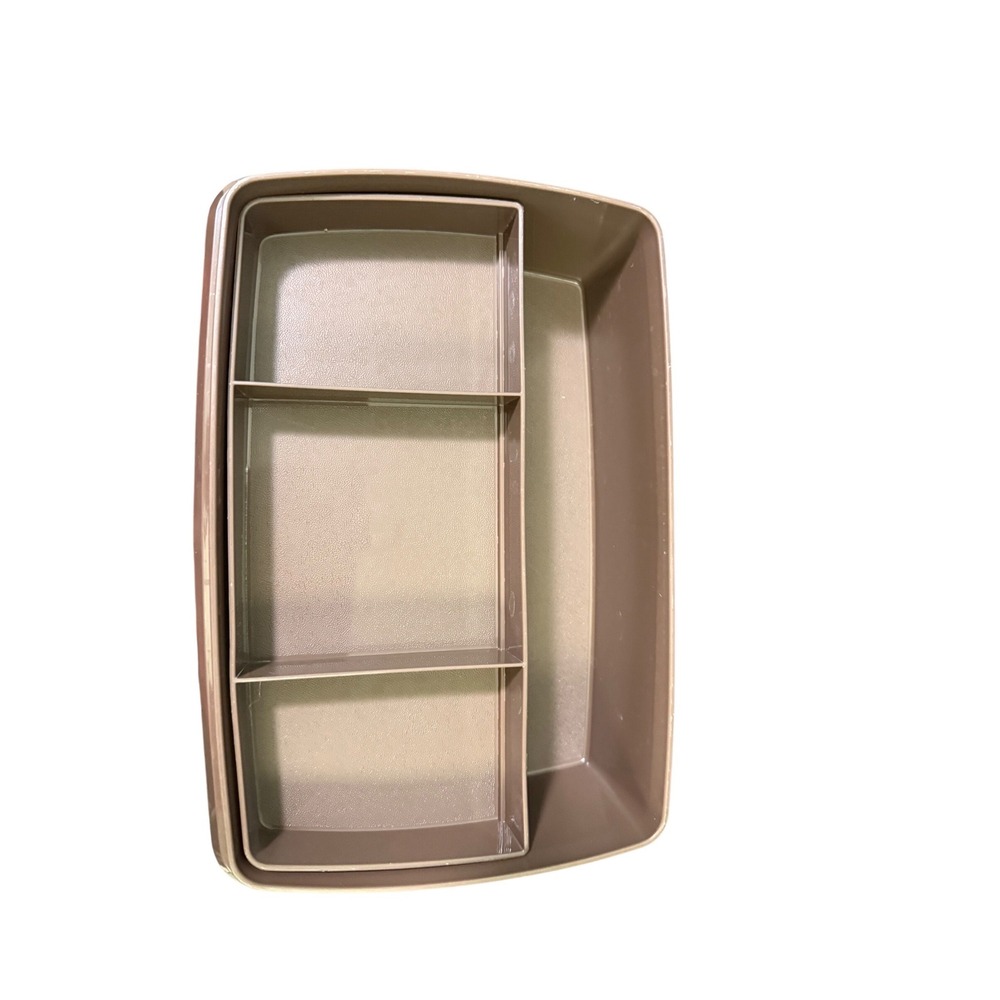 Vintage TupperCraft Tupperware Tan Food Organizer Tray 768-2 767-1 USA NO LID